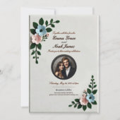 エレガント感じフローラ結婚式招待状 招待状 (正面)