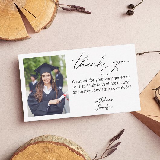 エレガント感謝していの手書き写真 ノートカード