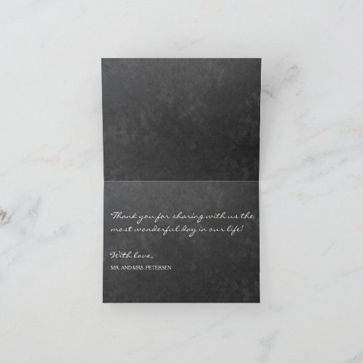 エレガント感謝していの結婚冬 サンキューカード (内部)