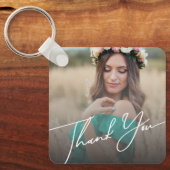 エレガント感謝していはシャワー2枚の写真モダン キーホルダー (正面)