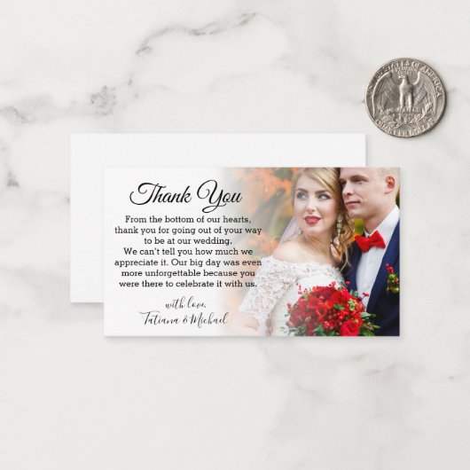 エレガント感謝していクラシックの結婚式の日の写真の色あせた ノートカード (正面/裏面インサイチュ)