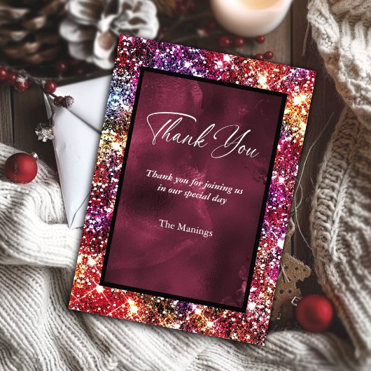 エレガント感謝していフェイクグリッターユー カード