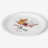 エレガント感謝していフローラ与えパプチャ ペーパープレート (アングル)