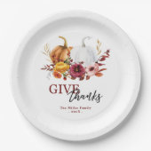 エレガント感謝していフローラ与えパプチャ ペーパープレート (正面)
