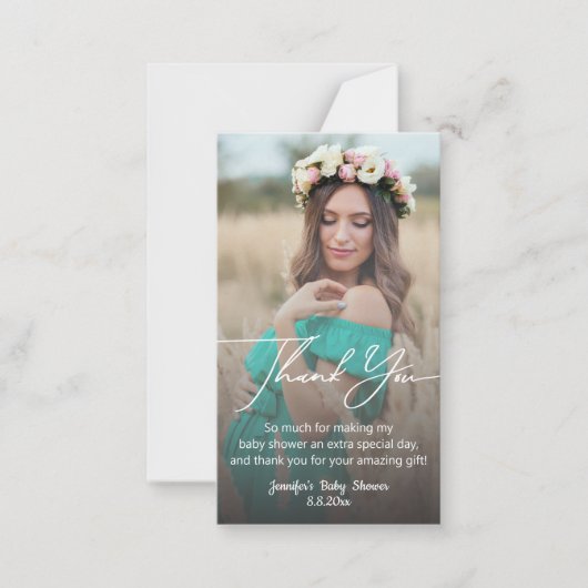 エレガント感謝していミニマル赤ちゃんシャワーの暗い写真 ノートカード (正面)