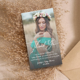 エレガント感謝していミニマル赤ちゃんシャワーの暗い写真 ノートカード