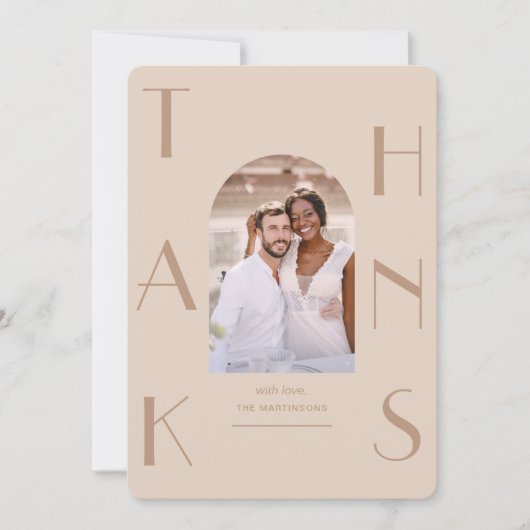 エレガント感謝してい写真結婚のサンキューカード サンキューカード (正面)