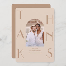 エレガント感謝してい写真結婚のサンキューカード サンキューカード