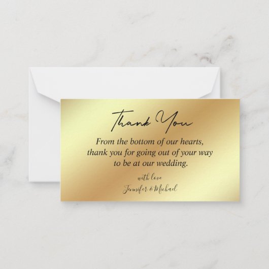 エレガント感謝してい君レトロdisco金ゴールドシック結婚sのsss ノートカード (裏面)