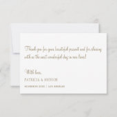 エレガント感謝してい白結婚い花 サンキューカード (裏面)