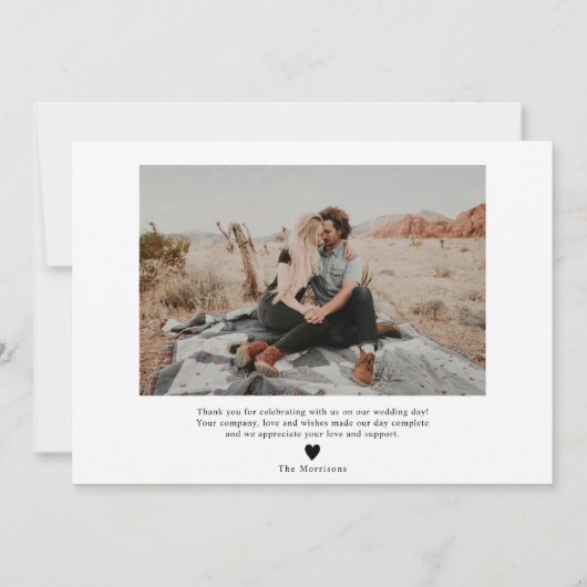 エレガント感謝してい白黒結婚2 サンキューカード (裏面)