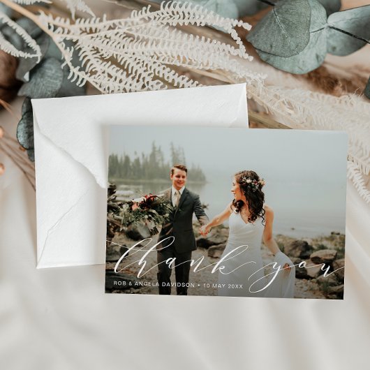 エレガント感謝してい美しい脚本 サンキューカード