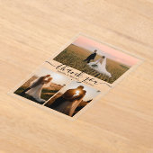 エレガント感謝してい3枚結婚の写真 アクリル招待状 (レイダウン)