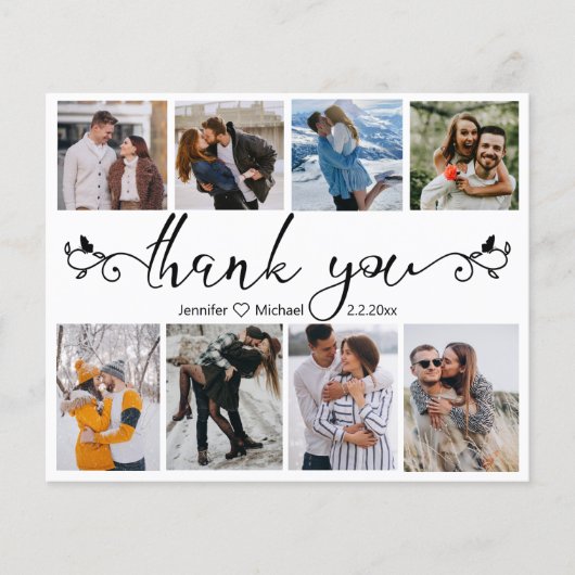エレガント感謝してい8枚の写真コラージュ結婚のs チラシ (正面)