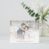 エレガント感謝してい | のフェイク写真を含むバラ結婚金ゴールド ポストカード (スタンド正面)