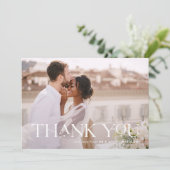 エレガント感謝してい | 1枚の写結婚真 サンキューカード (スタンド正面)