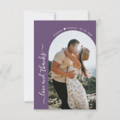 エレガント感謝していScript Mauve 2 Photo Arch's 結婚. サンキューカード (正面)