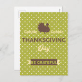 エレガント感謝する七面鳥の感謝の日 シーズンポストカード (正面/裏面)