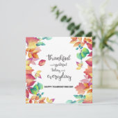 エレガント感謝と感謝カラフル葉の  招待状 (スタンド正面)