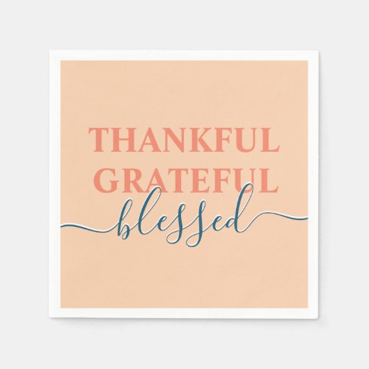 エレガント感謝のオレンジ賛美色 スタンダードカクテルナプキン (正面)