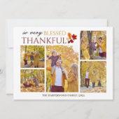 エレガント感謝祭の家族の写真コラージュ シーズンカード (正面)