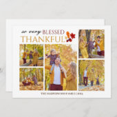 エレガント感謝祭の家族の写真コラージュ シーズンカード (正面/裏面)