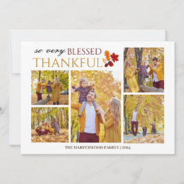 エレガント感謝祭の家族の写真コラージュ シーズンカード