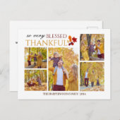 エレガント感謝祭の家族の写真コラージュ シーズンポストカード (正面/裏面)