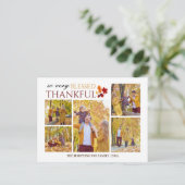エレガント感謝祭の家族の写真コラージュ シーズンポストカード (スタンド正面)
