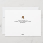 エレガント感謝祭の家族の写真コラージュH シーズンカード (裏面)