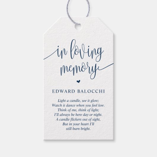 エレガント慰霊蝋燭葬祭ラベル ギフトタグ (正面)