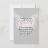 エレガント手のサポートピンクのバラをありがとう サンキューカード (裏面)