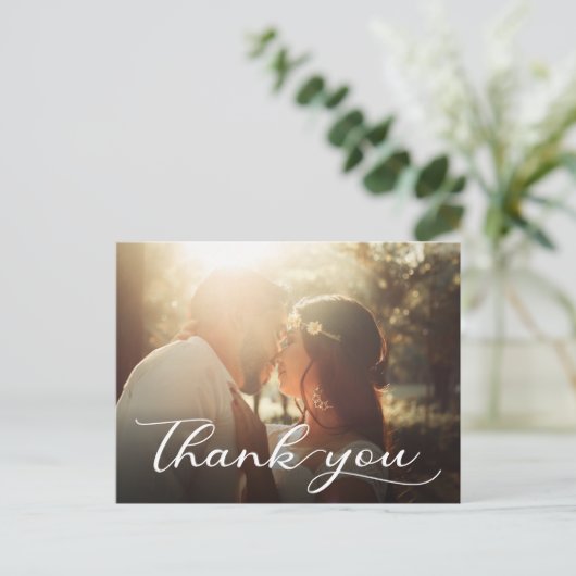 エレガント手モダン書結婚きのお礼 ポストカード (スタンド正面)