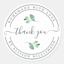 エレガント手作りラヴ白黒ありがとう ラウンドシール