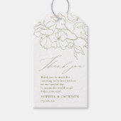 エレガント手描きフローラセージ緑感謝していい ギフトタグ (正面)