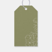 エレガント手描きフローラセージ緑感謝していい ギフトタグ (裏面)
