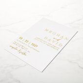 エレガント手書きシンプルの結婚 箔招待状 (回転した状態)