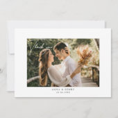 エレガント手書きスクリパーソナライズされたップ結婚ト サンキューカード (正面)