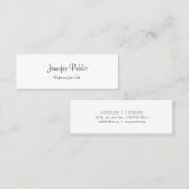 エレガント手書きスクリプお洒落トモダン・シック・プレーン スキニー名刺 (正面/裏面)