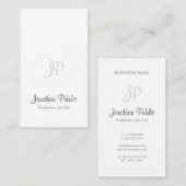 エレガント手書きスクリプモダントのモノグラムシンプル 名刺 (正面/裏面)