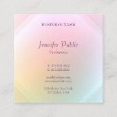 エレガント手書きスクリプモダントカラフルトレンディー スクエア名刺 (裏面)