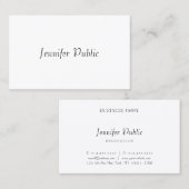 エレガント手書きスクリプモダントシンプルテンプレート 名刺 (正面/裏面)