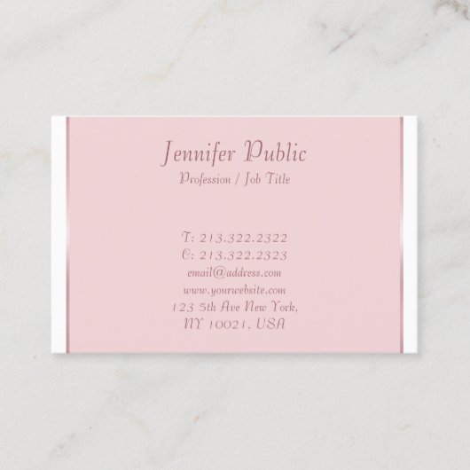 エレガント手書きスクリプモダントシンプルデザイン 名刺 (正面)