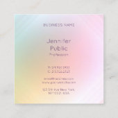 エレガント手書きスクリプモダント スクエア名刺 (裏面)