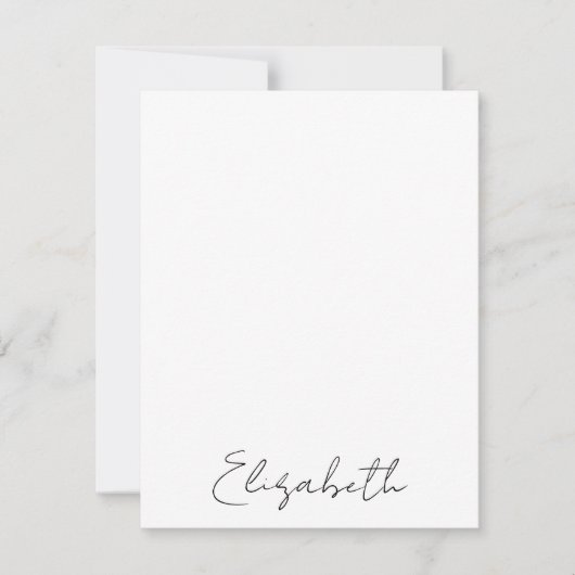 エレガント手書きパーソナライズされたスクリプト名 ノートカード (正面)