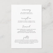 エレガント手書きミニマルフォント結婚の詳細 エンクロージャーカード (正面)