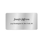 エレガント手書きモダン入力プレーンプロフェッショナルグレー ラベル (正面)