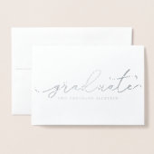 エレガント手書き大学院実在脚本 箔カード (封筒付き正面)