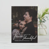 エレガント手書タイポグラフィ結婚は感謝していお前 サンキューカード (スタンド正面)