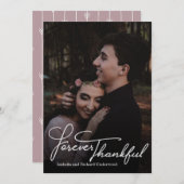 エレガント手書タイポグラフィ結婚は感謝していお前 サンキューカード (正面/裏面)